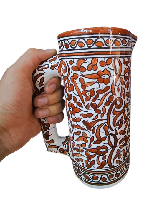 Moroccan Pitchers & Carafes – Handmade from White Clay, Lead-Free & Dishwasher Safe