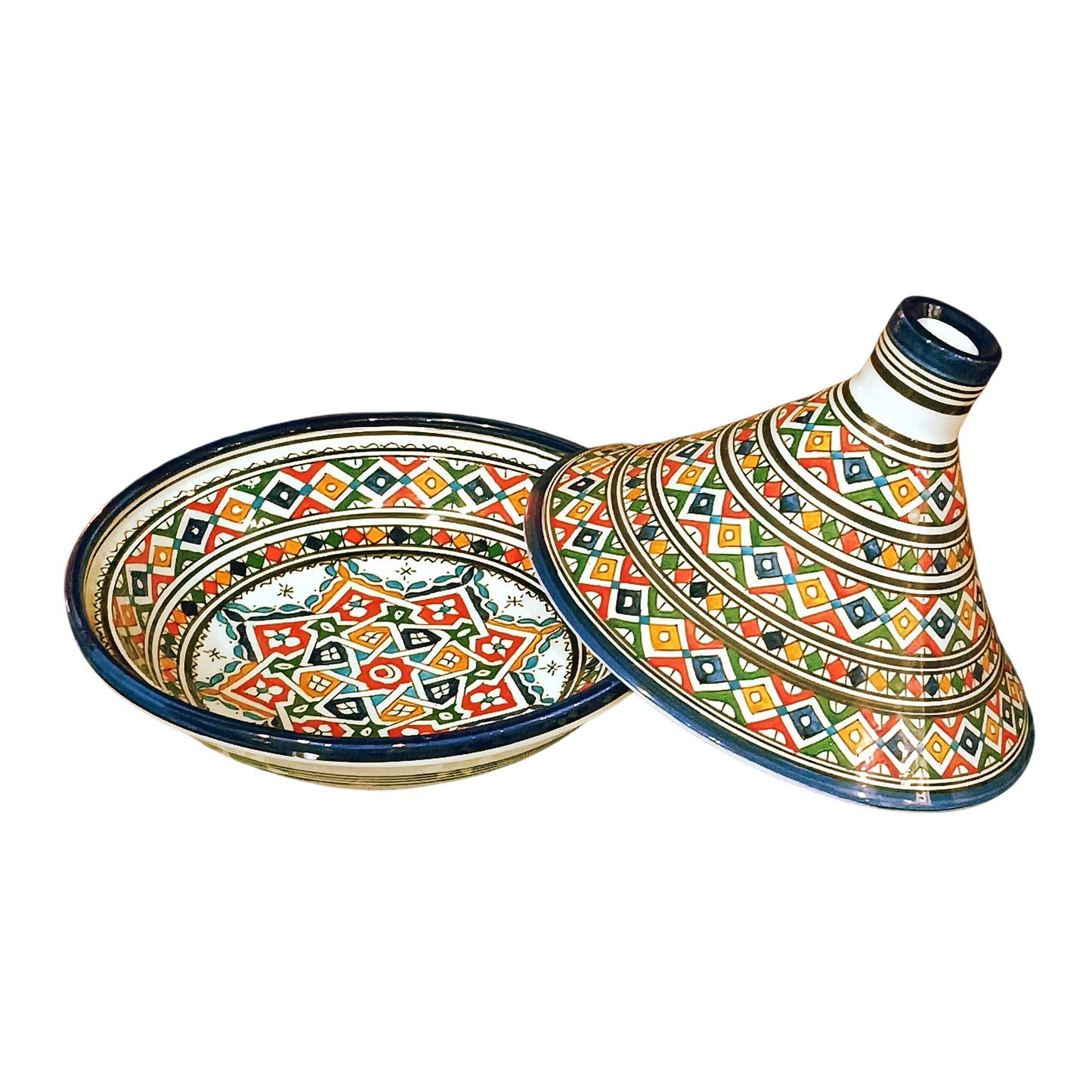 Handcrafted Multicolor Moroccan Serving Tagine – Decorative Ceramic Food Presentation Dish