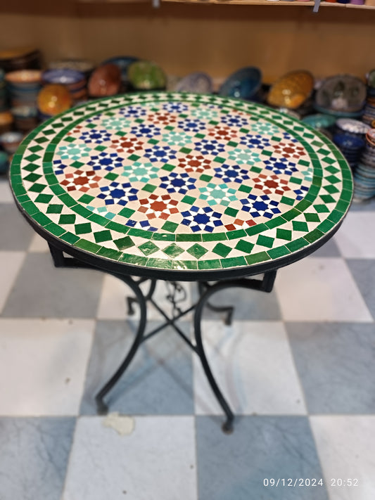Mosaic Table: multicolore Elegance from fez Handmade Moroccan