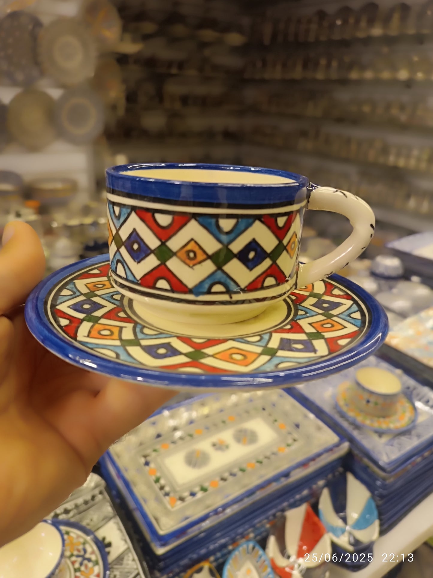 6 Coffee cups handmade pottery and hand-painted 6 different design