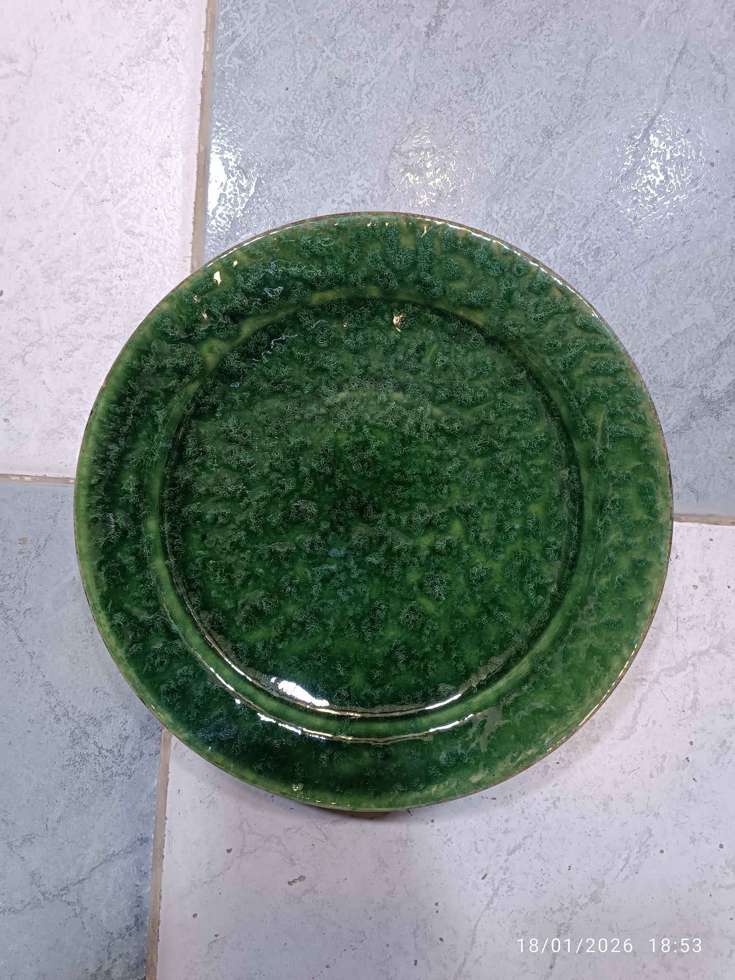 Grünes Keramik-Servierteller-Set, 6-teiliges Set Servierteller für Mittag- oder Abendessen (6 Teller)