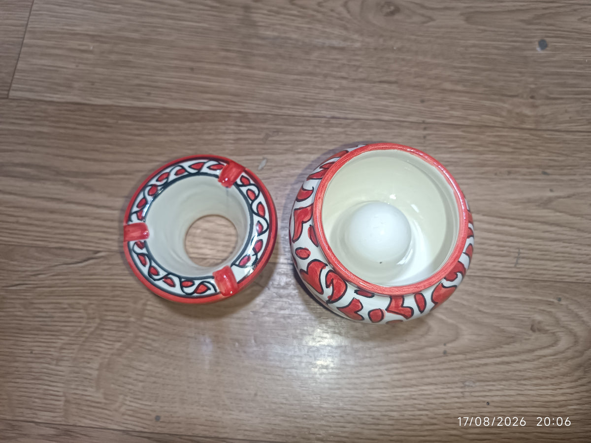 Handmade Moroccan Ceramic Ashtray with Lid