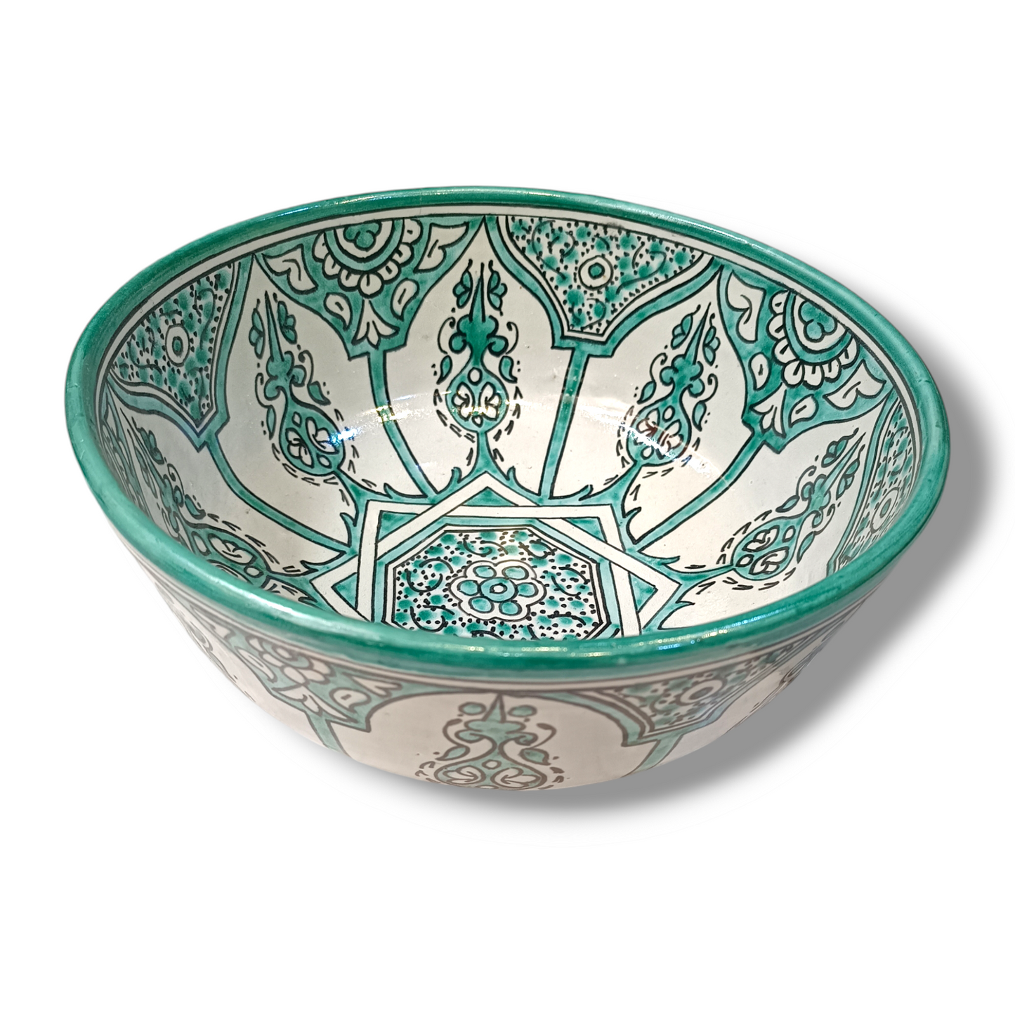 Handmade Moroccan Ceramic Serving Bowl β Hand Painted Pottery from Fez, Morocco | Dishwasher & Microwave Safe