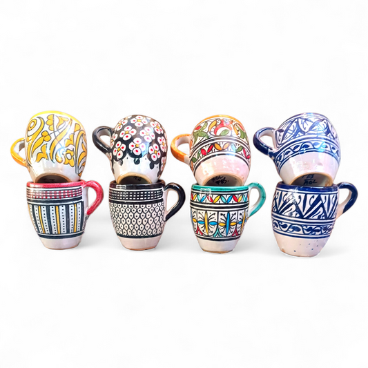 Large mugs handmade Moroccan pottery