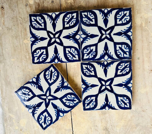 Handmade Moroccan Zellige Tiles Blue & White – Traditional Ceramic Wall Tiles