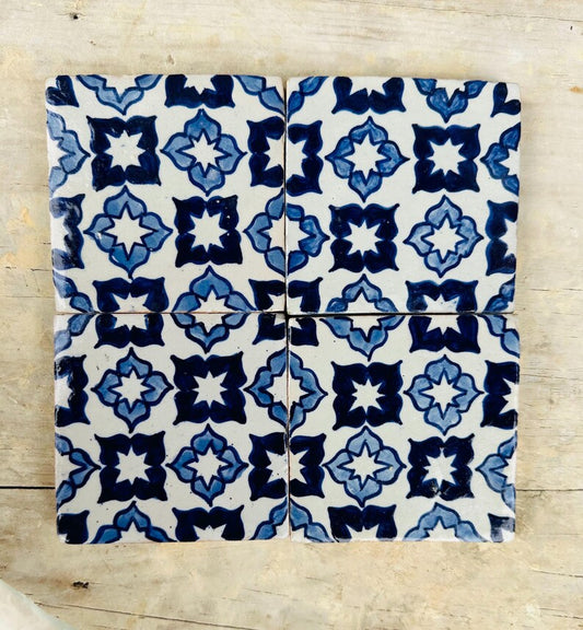 Handmade Moroccan Zellige Tiles Blue & White – Traditional Ceramic Wall Tiles