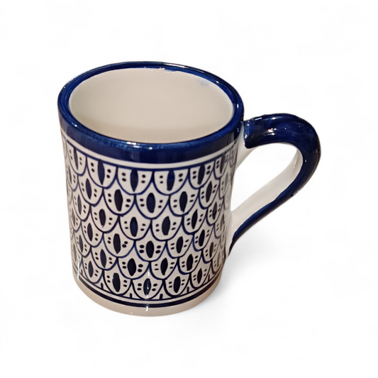 Moroccan Ceramic large Mug Blue & White Traditional Pottery Cup