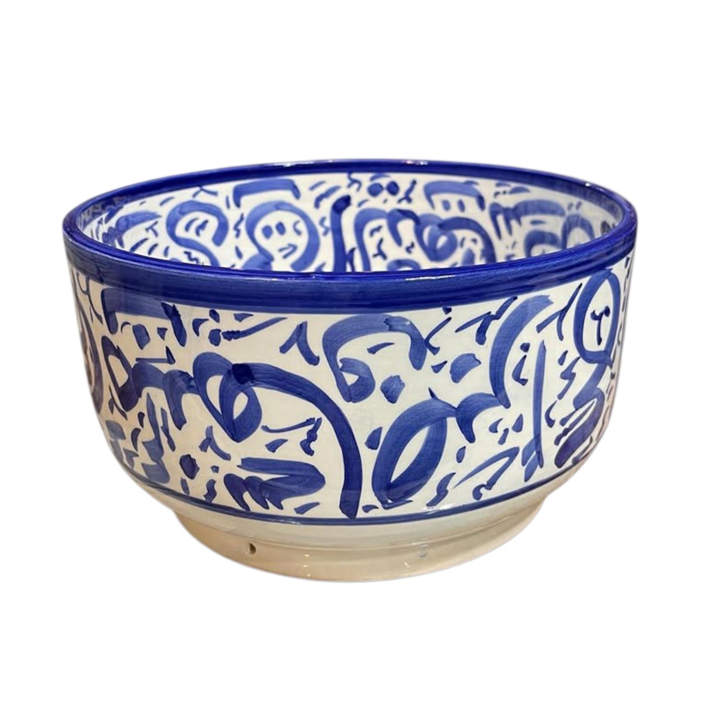 Handcrafted Moroccan Arabic Calligraphy Bowl – Decorative & Functional Ceramic Serving Bowl