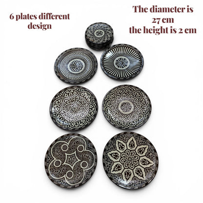 6 Authentic Moroccan ceramic plates| Handcrafted Dinnerware