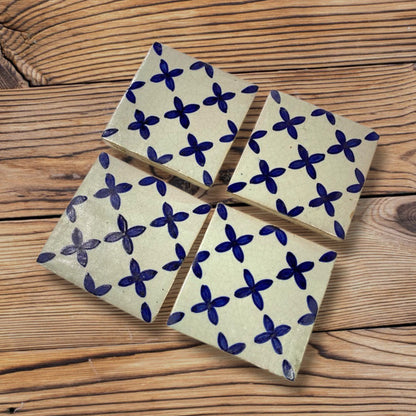 Moroccan fez  Zellige Tiles Blue & White – Traditional Ceramic Wall Tiles