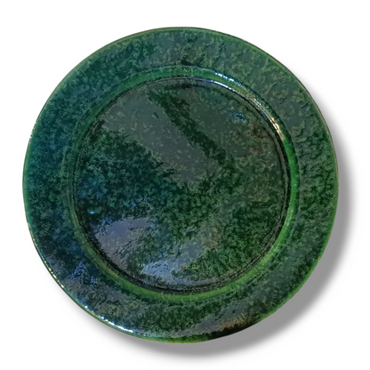 Green Pottery Serving Plate Set, Set of 6 Serving Plates for Dinner or Lunch (6 Plates )