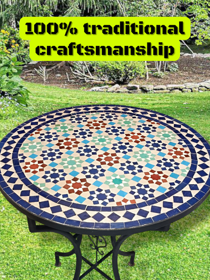 Handmade Moroccan Mosaic Table: multicolore Elegance from fez