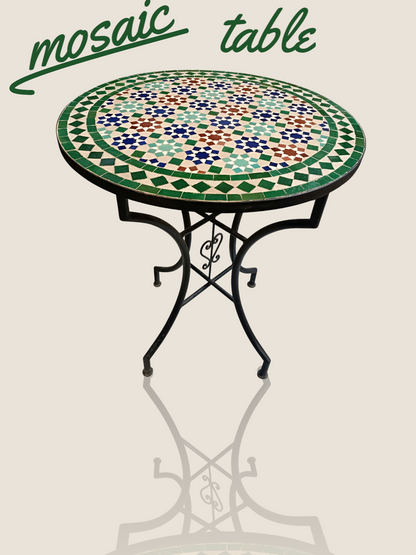 Mosaic Table: multicolore Elegance from fez Handmade Moroccan