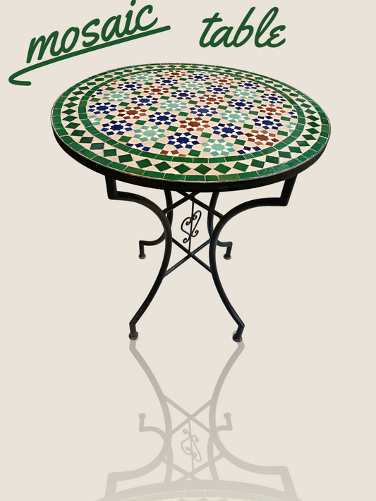 Mosaic Table: multicolore Elegance from fez Handmade Moroccan