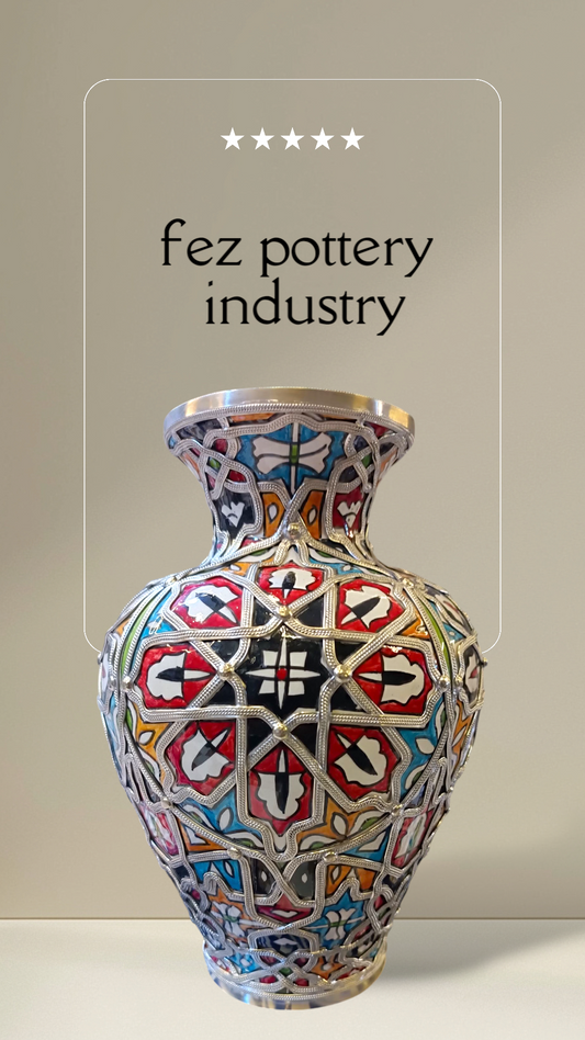 Flower vase silver and nickel vase handmade and hand painted original from fez Morocco