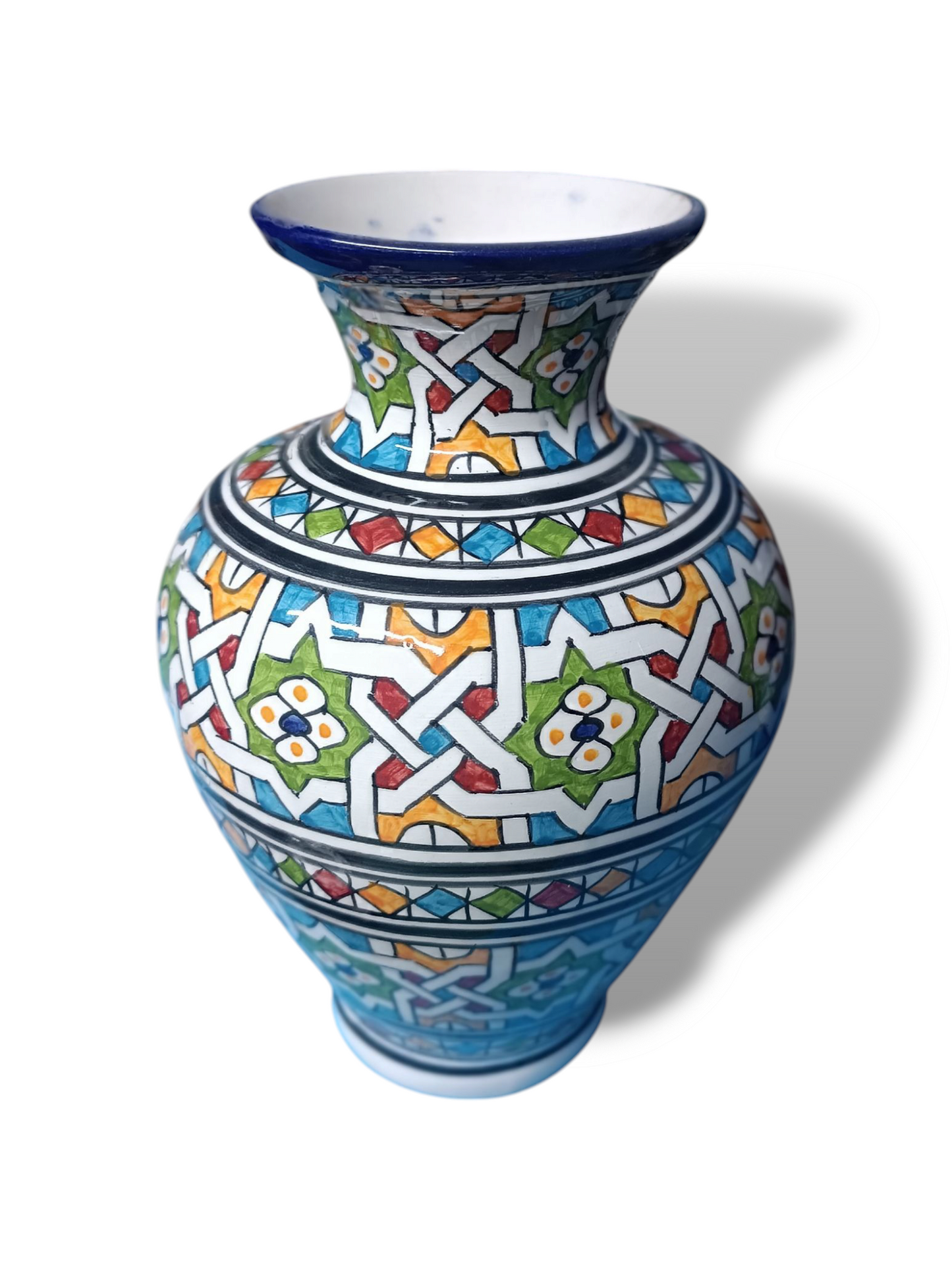 Moroccan ceramic vase, handmade and hand painted