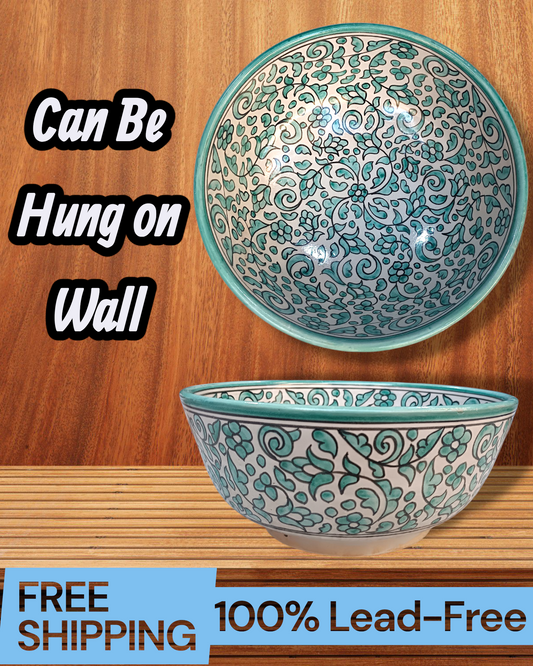 large salad bowl 30 cm handmade and hand painted from Morocco width