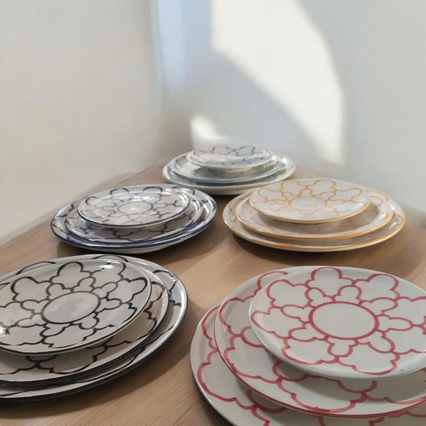Handmade Moroccan Ceramic Plates – 18, 24 & 27 cm | Dishwasher & Microwave Safe