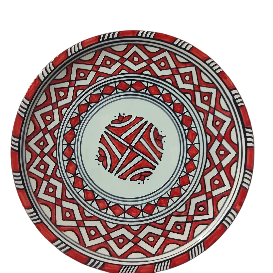Moroccan Ceramic Plates – Red Design Fes pottery