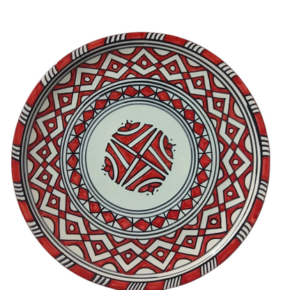 Moroccan Ceramic Plates – Red Design Fes pottery