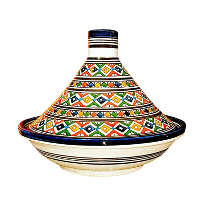Handcrafted Multicolor Moroccan Serving Tagine – Decorative Ceramic Food Presentation Dish