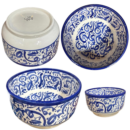 Handcrafted Moroccan Arabic Calligraphy Bowl – Decorative & Functional Ceramic Serving Bowl