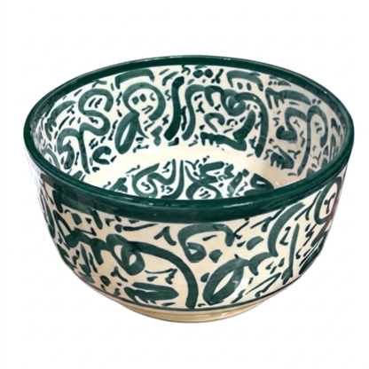 Handcrafted Moroccan Arabic Calligraphy Bowl – Decorative & Functional Ceramic Serving Bowl