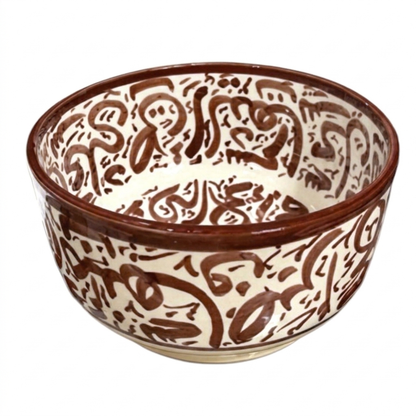 Handcrafted Moroccan Arabic Calligraphy Bowl – Decorative & Functional Ceramic Serving Bowl