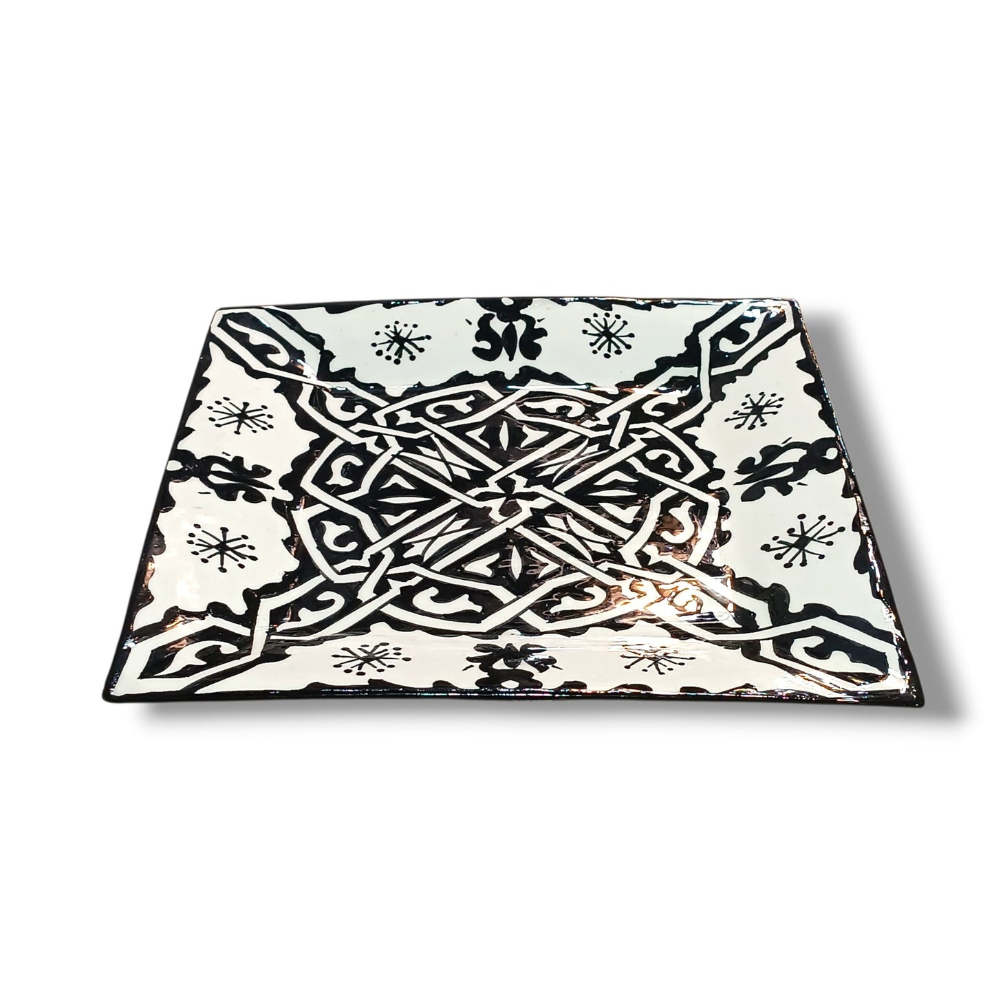 Handcrafted Moroccan Square Ceramic Plate – Everyday Use Serving & Dinner Plate