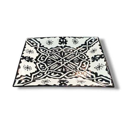 Handcrafted Moroccan Square Ceramic Plate – Everyday Use Serving & Dinner Plate