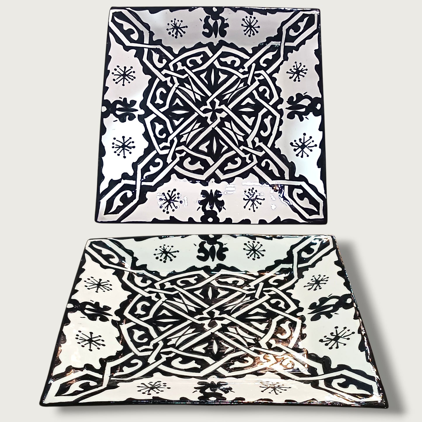 Handcrafted Moroccan Square Ceramic Plate – Everyday Use Serving & Dinner Plate