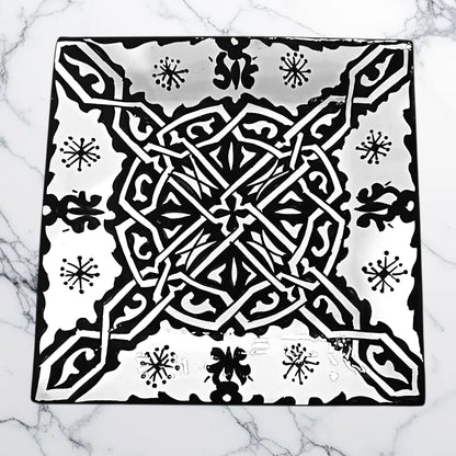Handcrafted Moroccan Square Ceramic Plate – Everyday Use Serving & Dinner Plate