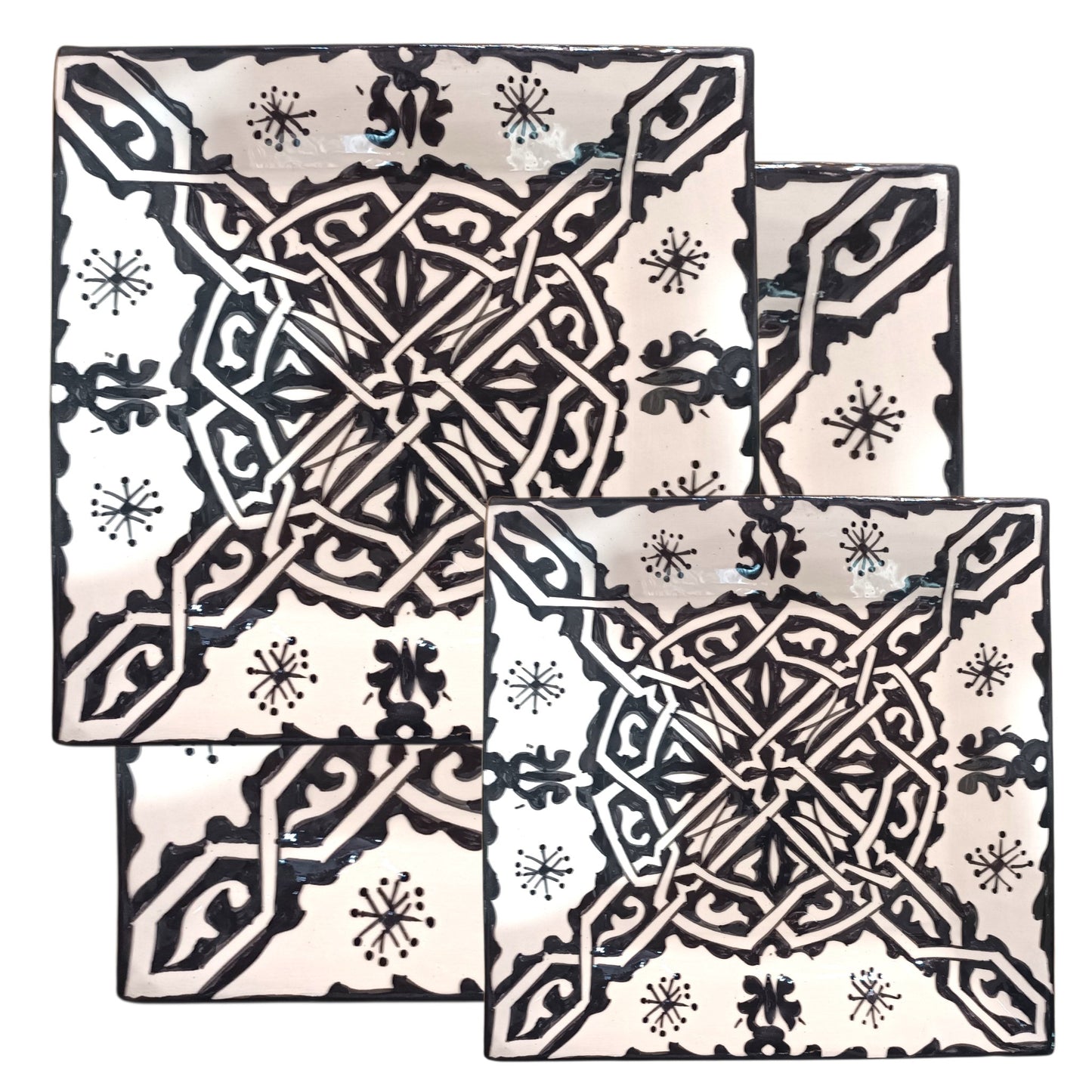 Handcrafted Moroccan Square Ceramic Plate – Everyday Use Serving & Dinner Plate