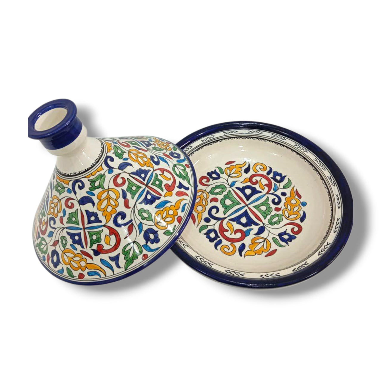 Floral Moroccan Serving Tagine – Decorative Ceramic Food Presentation Dish