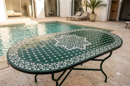Mesa de mosaico marroquí artesanal – Fez Zellige Art