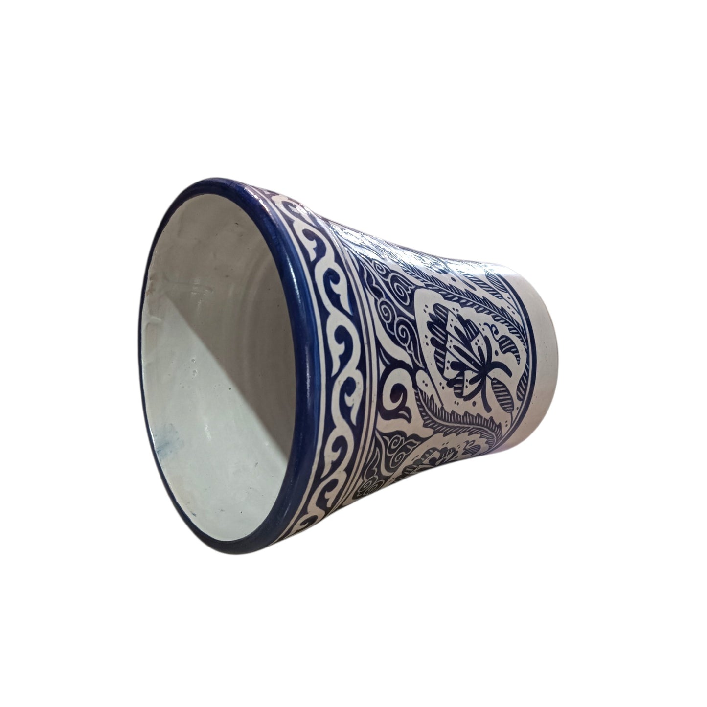 Moroccan Blue Ceramic Planter – Elegant Flower Pot for Indoor & Outdoor Décor