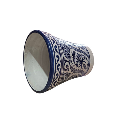 Moroccan Blue Ceramic Planter – Elegant Flower Pot for Indoor & Outdoor Décor