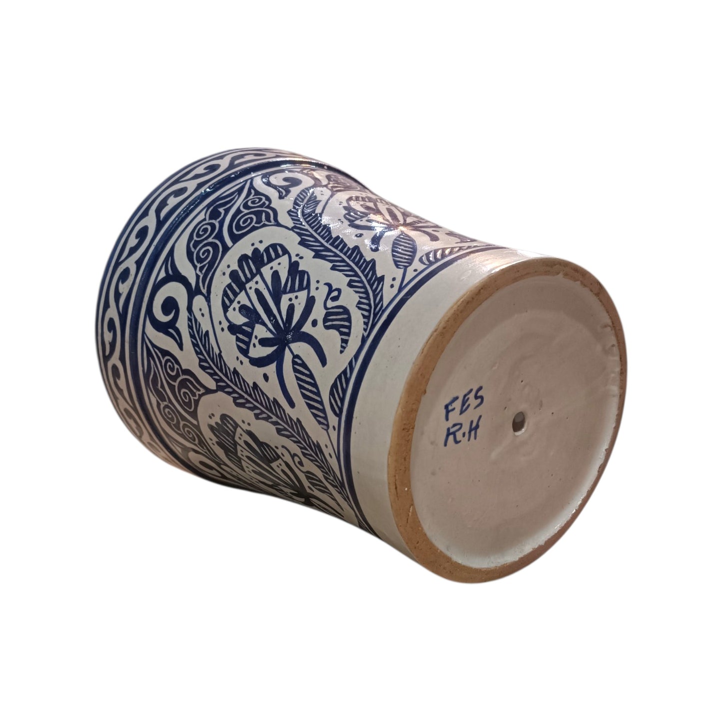 Moroccan Blue Ceramic Planter – Elegant Flower Pot for Indoor & Outdoor Décor