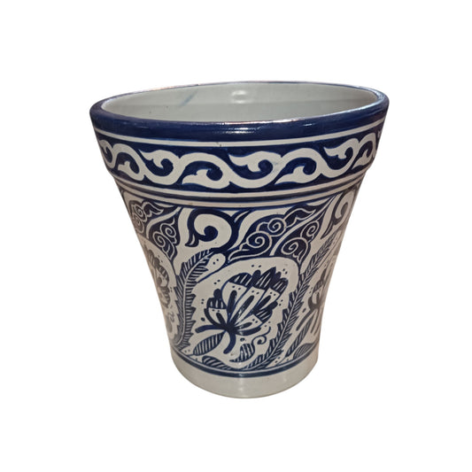Moroccan Blue Ceramic Planter – Elegant Flower Pot for Indoor & Outdoor Décor