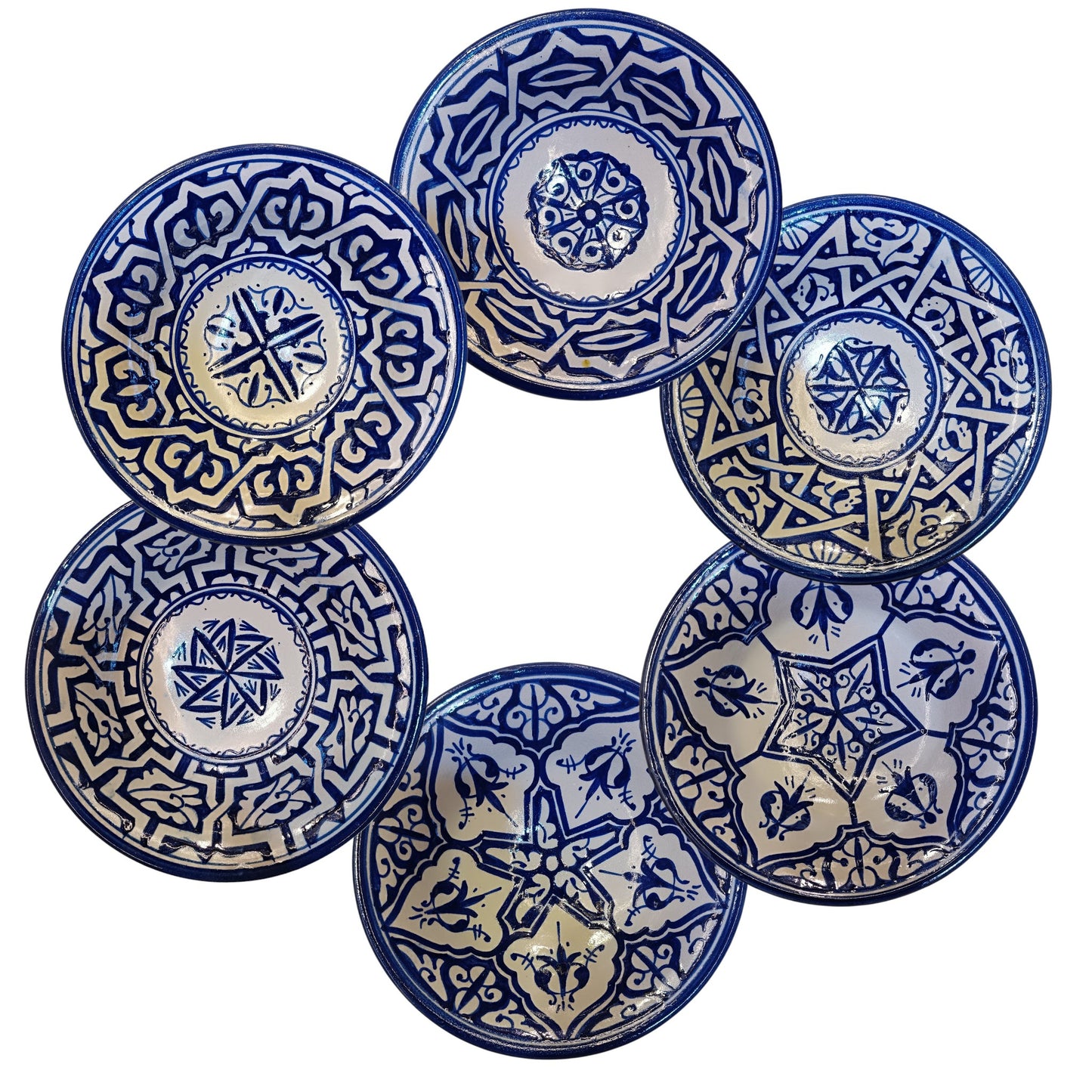 6 Authentic Moroccan ceramic plates| Handcrafted Dinnerware
