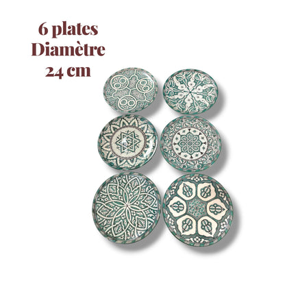 6 Authentic Moroccan ceramic plates| Handcrafted Dinnerware