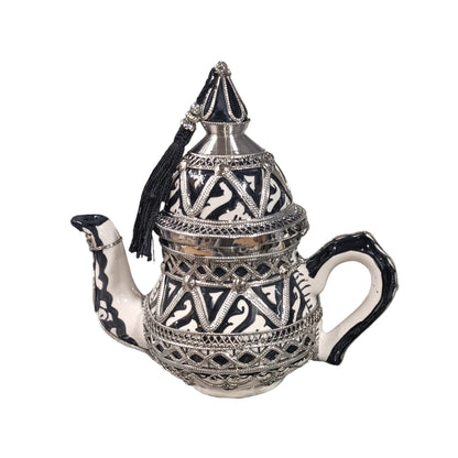 Antique Moroccan Tea Set with Silver Nickel Finish – 6 Pieces