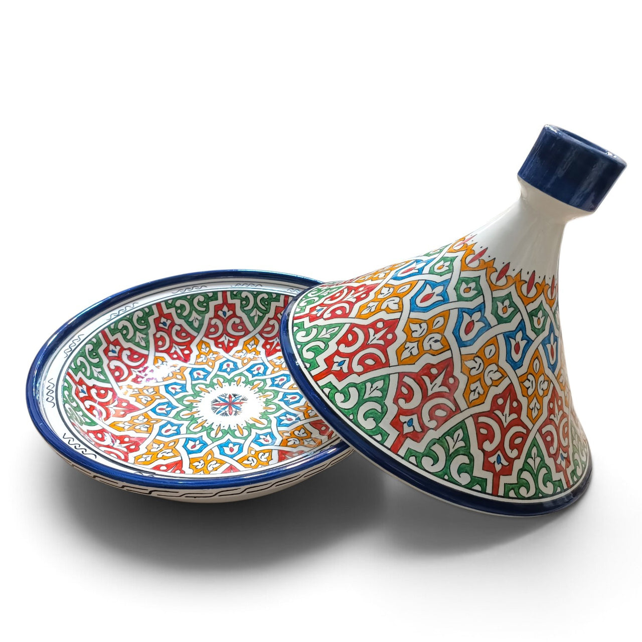 Multicolor Moroccan Serving Tagine – Decorative Ceramic Food Presentation Dish
