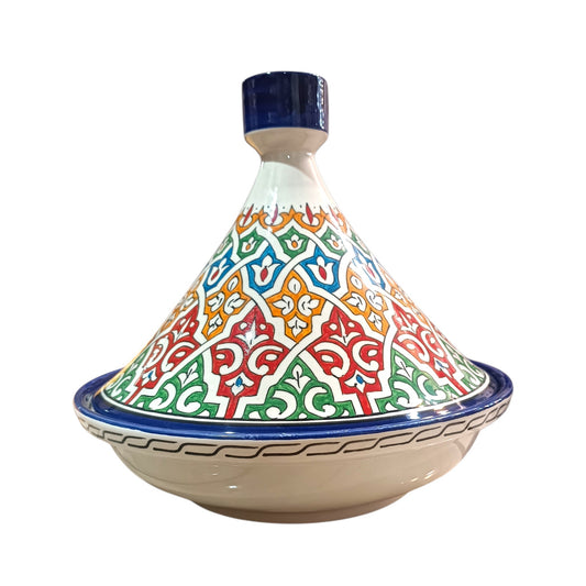 Multicolor Moroccan Serving Tagine – Decorative Ceramic Food Presentation Dish