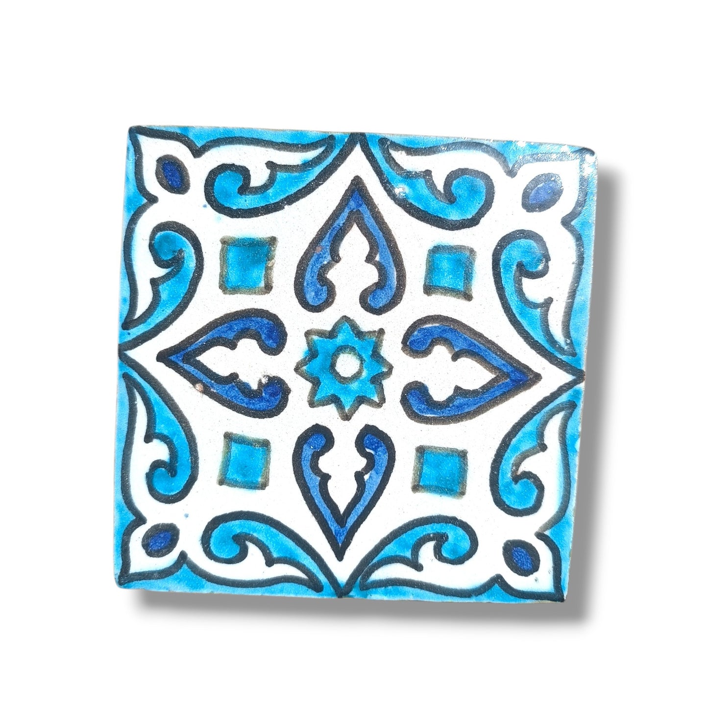 Moroccan Handmade Blue & White Ceramic Tile