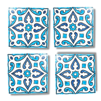 Moroccan Handmade Blue & White Ceramic Tile