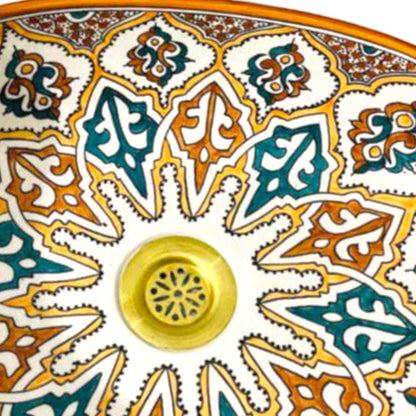 Oval Moroccan Sink Hand-Painted Oval Sink from fez pottery