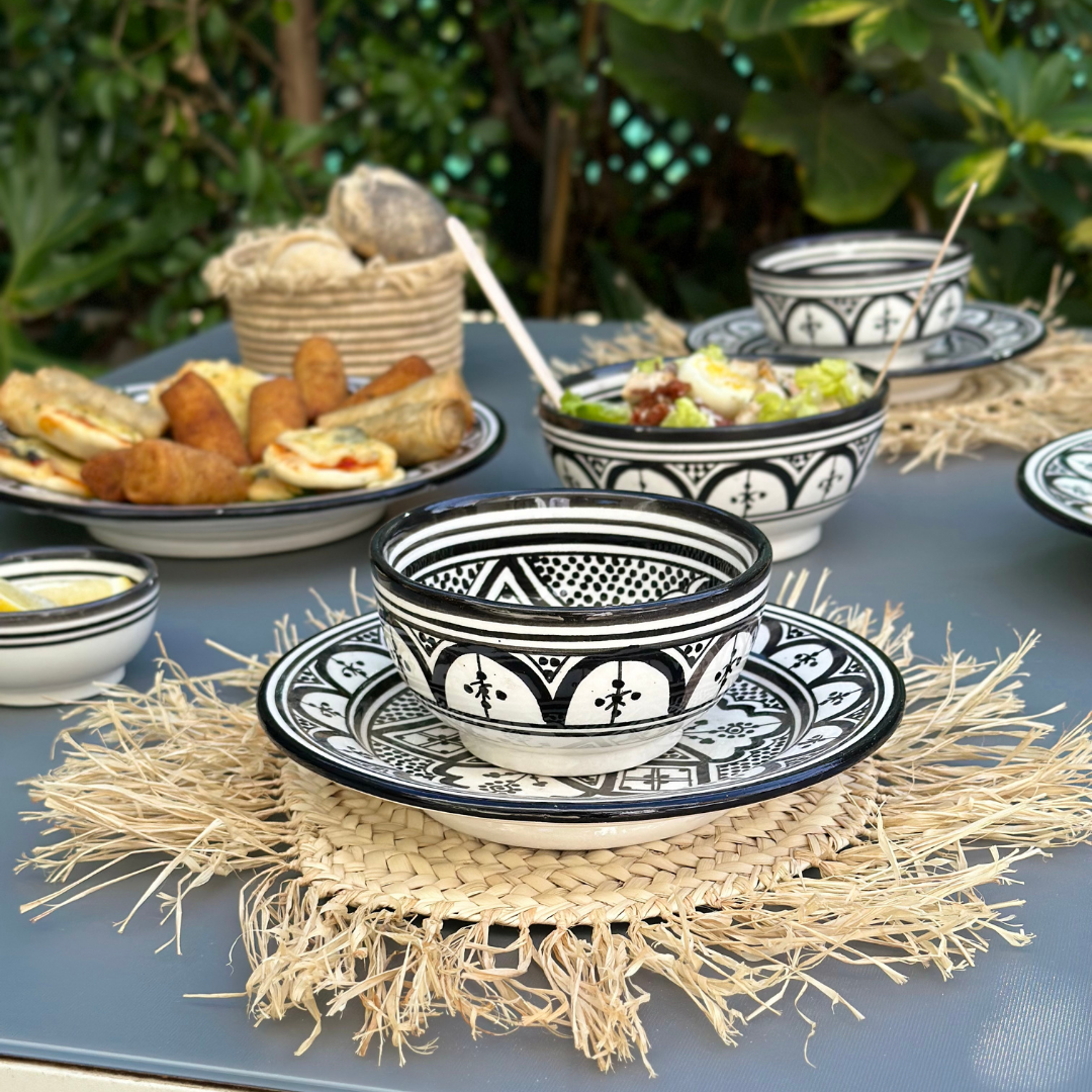 bowls service hand-painted dishwasher microwave safe (6 bowls)