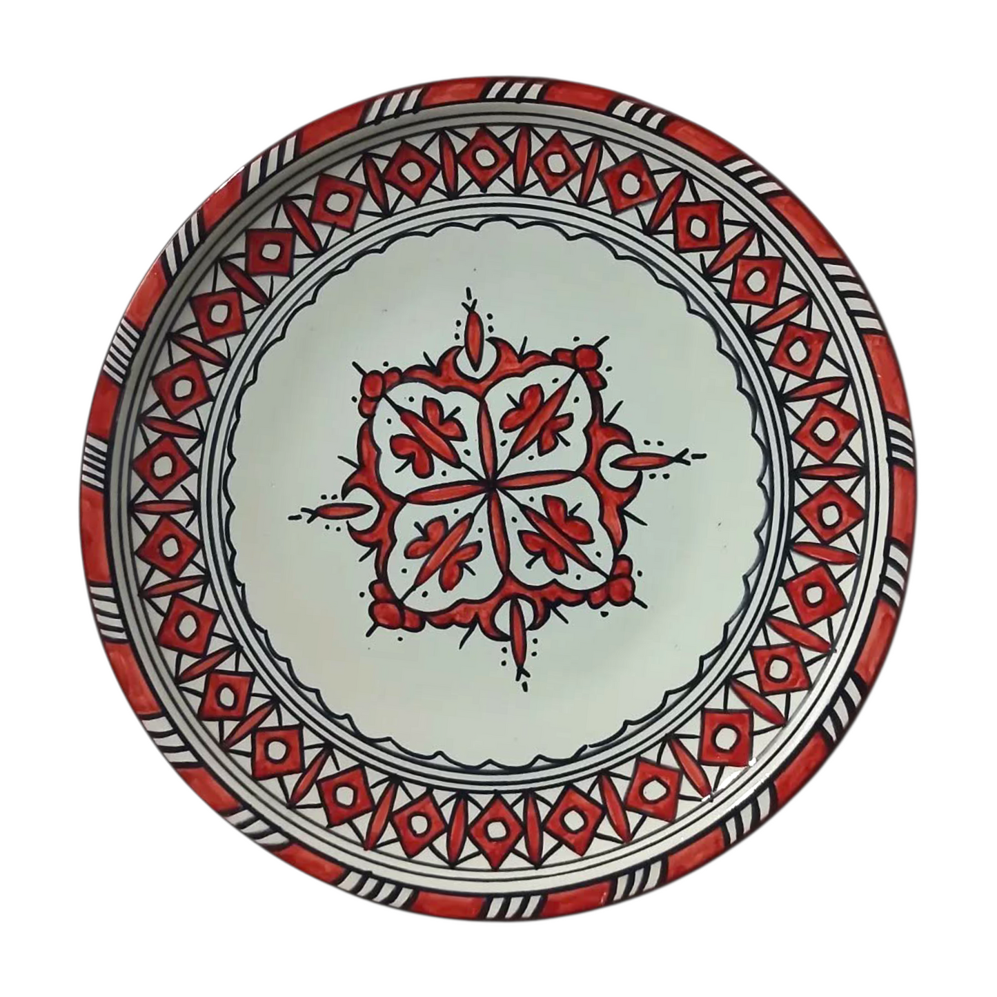 Moroccan Ceramic Plates – Red Design Fes pottery