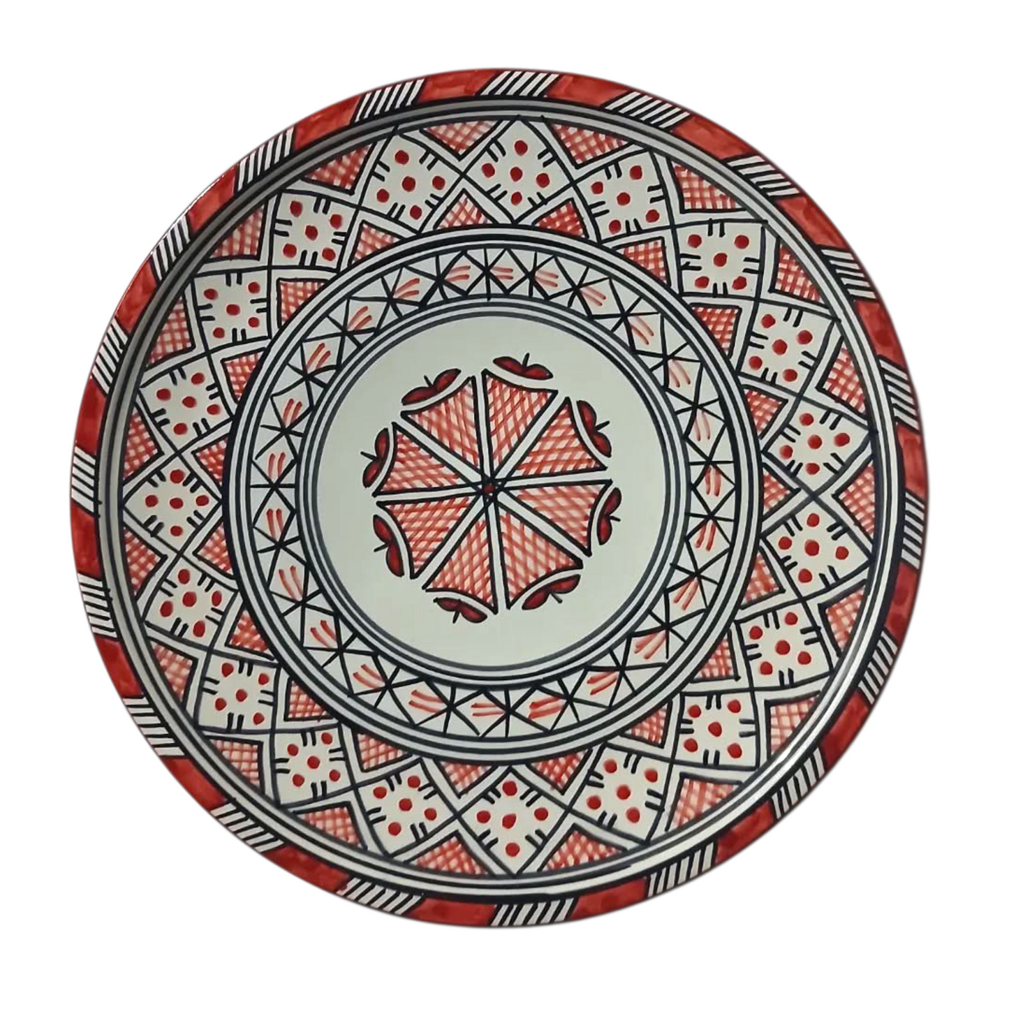 Moroccan Ceramic Plates – Red Design Fes pottery